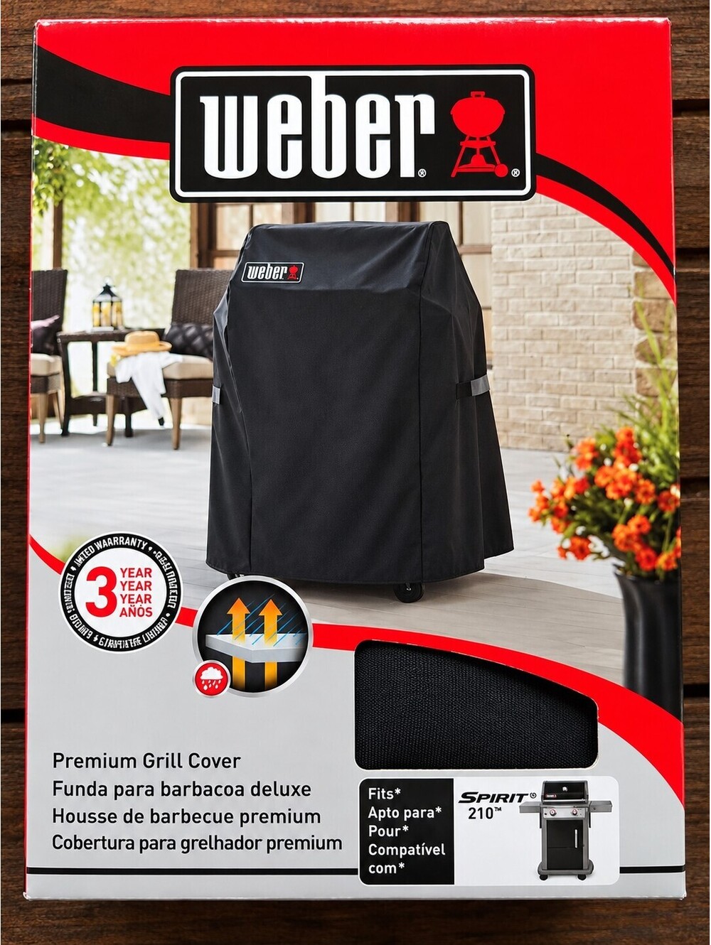 Weber 7105 Premium Grill Cover Spirit 210 Black New in Box